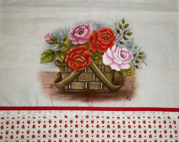 rosas na cesta